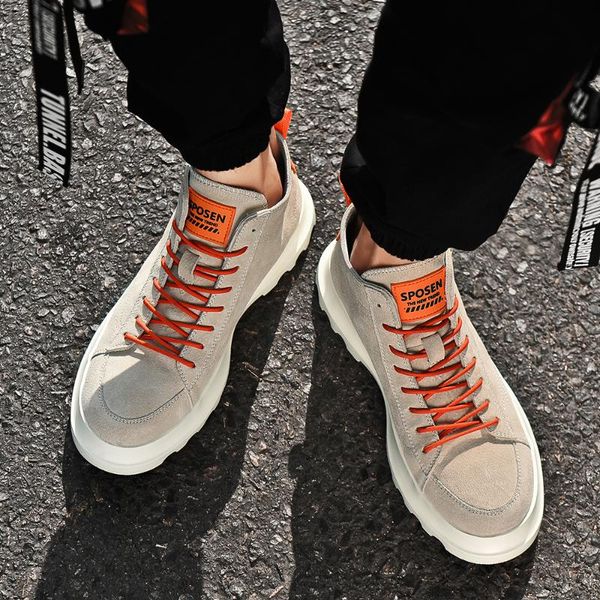 

men's sneakers 2020 autumn spring matte leather high men's shoes male casual sport shoes ankle retro casual boots, Black