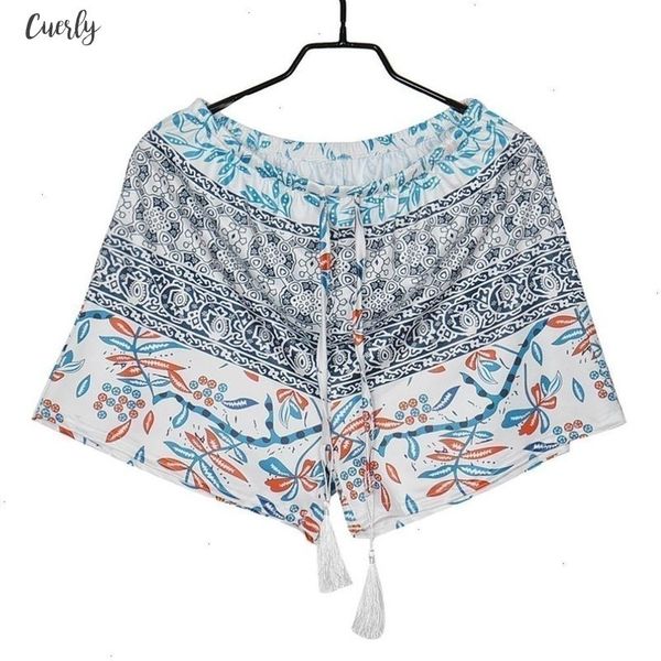 

fashion new shorts women summer printed high waist shorts loose casual short feminino plus size, White;black