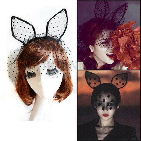 

new halloween party mask women black lace ear cat eye face mask masquerade halloween costume worthy