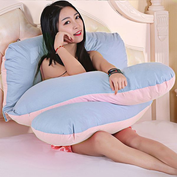 

u-shape pregnant full body pillow for side sleeping growing tummy support pregnant mom maternity pregnancy breastfeeding pillow