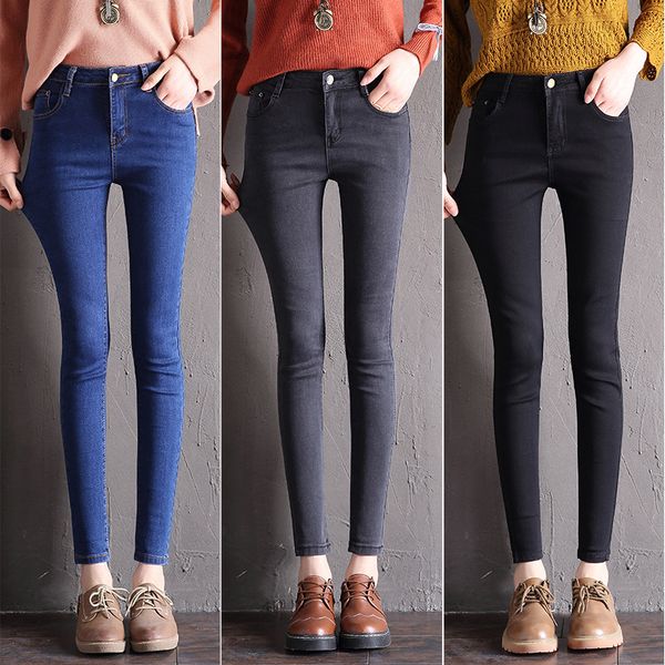 

women's jeans 2021 high-waist stretch thin skinny high quality, Blue