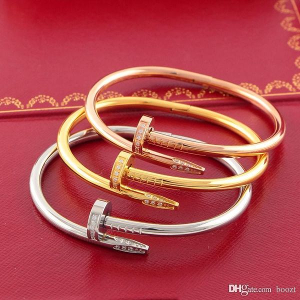 

Простой титановой стали со стразами ногти браслеты браслеты панк для женщин мужч