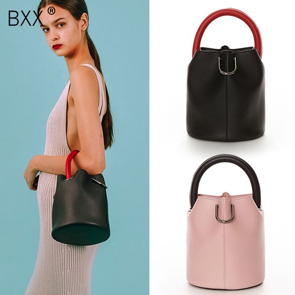 

bxx] women single shoulder crossbody bag all-match flap brand designer bag 2019 personality hit color portable bucket hg754