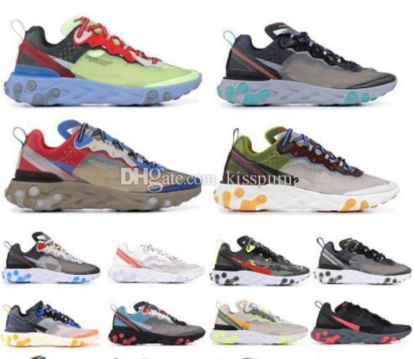 

undercover x upcoming react element 87 55 running shoes for men women light bone triple black white royal solar red trainers sports sneaker