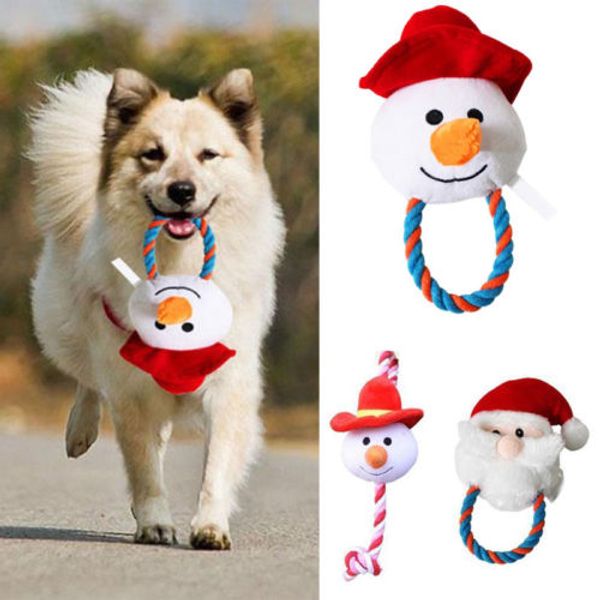 

pet dog cat puppy chew укусы игрушки плюшевые рождественский снеговик писклявым звук игрушка подарок