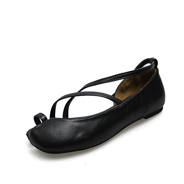 

sandals 2021 summer belt flat female sub-toe cutout fashion shoes, Black