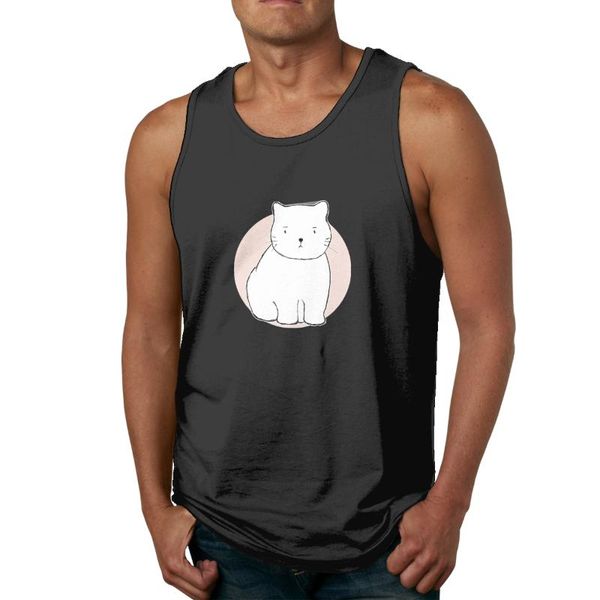 

cat doodles men' tank shirt, White;black