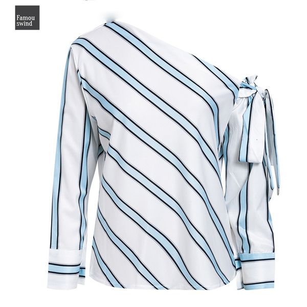 

striped blouse chiffon one shoulder women elegant summer shirt casual female blouses streetwear blusas shirts, White