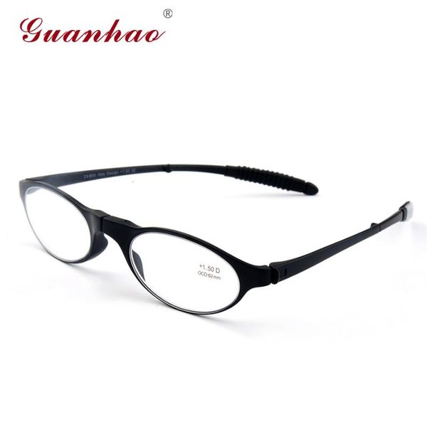 

guanhao folding reading glasses italy man women tr90 frame resin lens hyperopia diopter eyewear, White;black