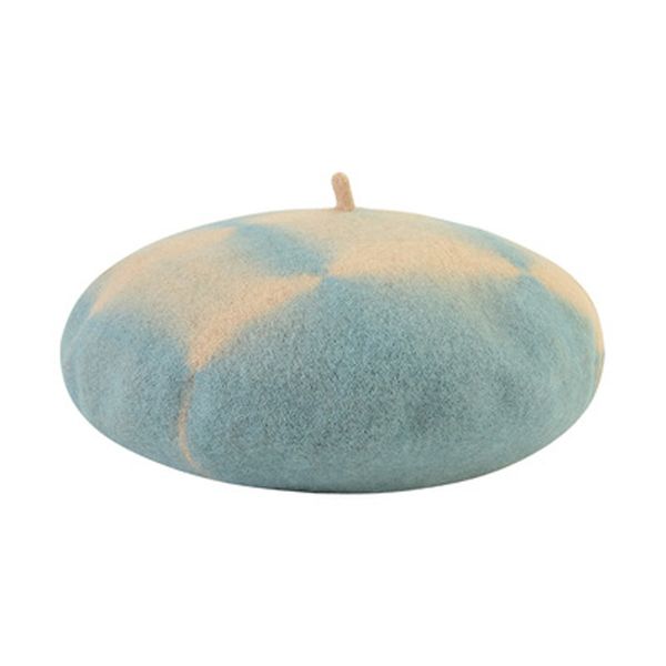 

chinese style women hat new fine wool material lady autumn winter vintage berets hat pumpkin tide female bonnet warm walking cap, Blue;gray
