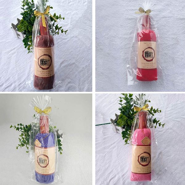 

cotton birthday present bathroom accessories wash cloth cake ornament towel red wine shape home textile 34*75cm party favor gift