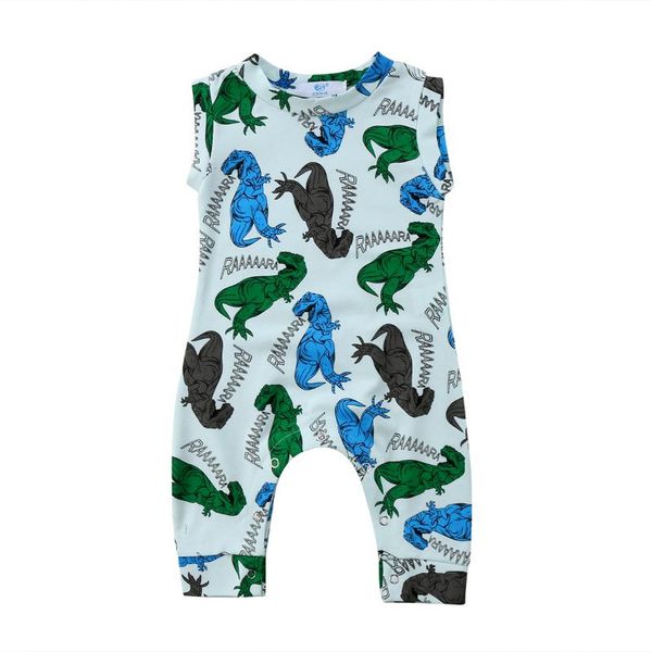 

newborn kid baby boy dinosaur jumpsuit romper outfits baby clothing, Blue