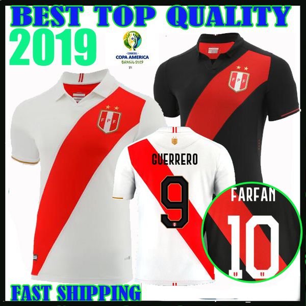 

2019 copa america peru occer jer ey 19 20 home peru 9 guerrero 8 cueva 19 yotun away black football hirt 2020 cami eta maillot de foot