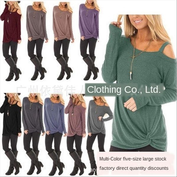 

2020 long sleeve hem kink women's wear 2020 long sleeve t-shirt hem kink t-shirt women's wear, White