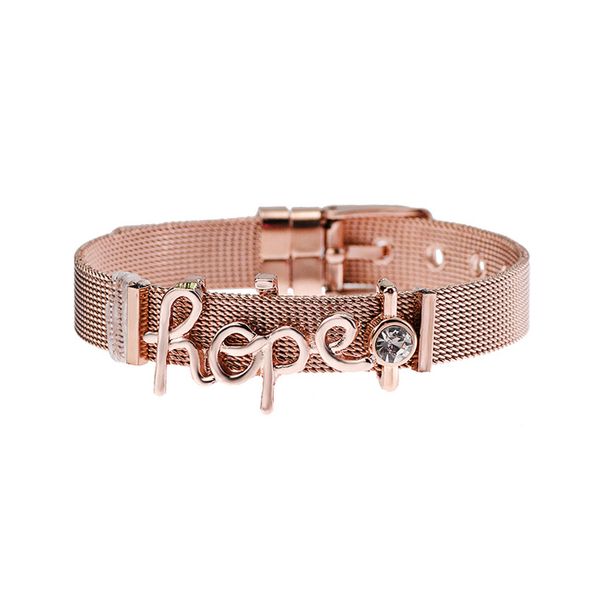 

keeper series bracelet hope letter bracelet stainless steel diy ornaments, Golden;silver