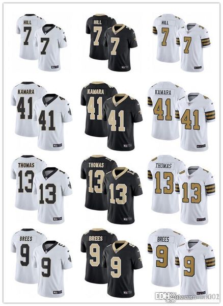 

Men new orlean 9 drew bree 41 alvin kamara 13 michael thoma 7 tay om hill black white football jer ey aint