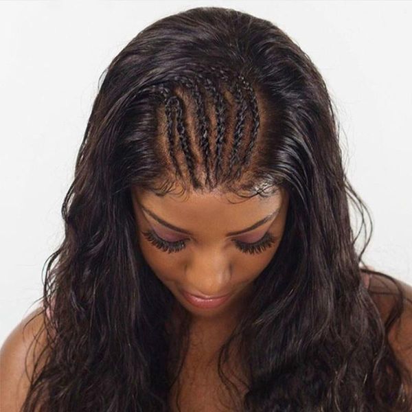 

полные парики человеческих волос шнурка для женщин естественный черный 130% плотность бразильский парик волны тела предварительно сорвал с в, Black