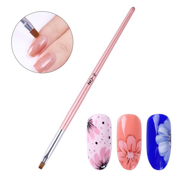 

acrylic painting brush clean nail edge cuticle cleaner pink black handle uv pen nail art professional tool 1 pc, Yellow