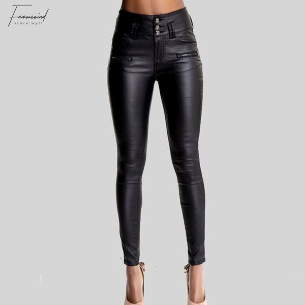 

pants women pu leather pants black stretch bodycon trousers women high waist long pants drop shipping, Black;white
