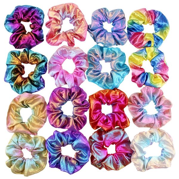 

1pc блестящий металлический лазерный резинка для волос для женщин девушки scrunchies волос резиновые стяжки хвостик держатель оголовья аксес, Black;brown