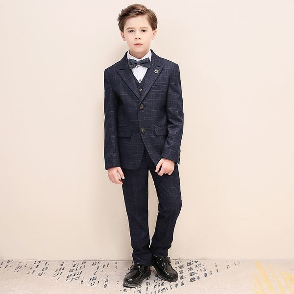 

2020 три пьесы свадьба boy one button boy формальная одежда детский костюм для выпускного вечера партии teens костюм выполненном на заказ, Black