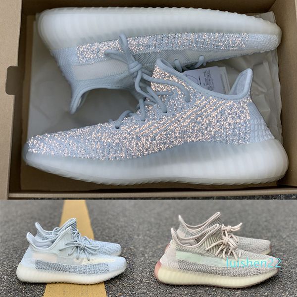

lundmark reflective kanye west luxury shoes gid green men women designers casual v2 cloud white black static full reflective sneaker llll22