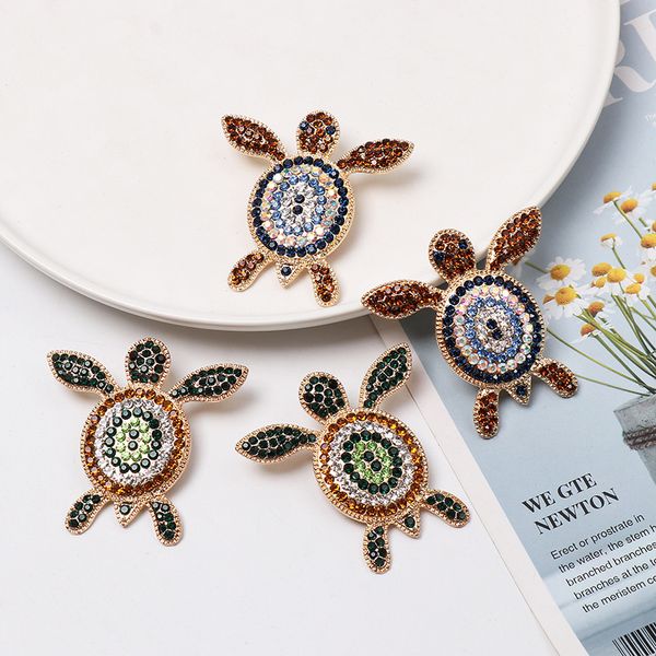 

new fashion turtle earrings for women rhinestone crystal cubic zircon jewelry drop earrings 2019 wholesale, Silver
