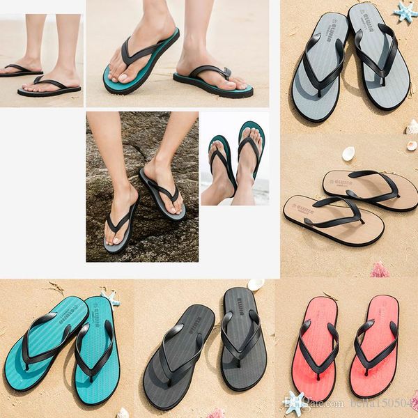 

новейший классический бренд david beckham мужская повседневная обувь гавайские пляжные тапочки печать нескользящие шлепанцы летний открытый, Black