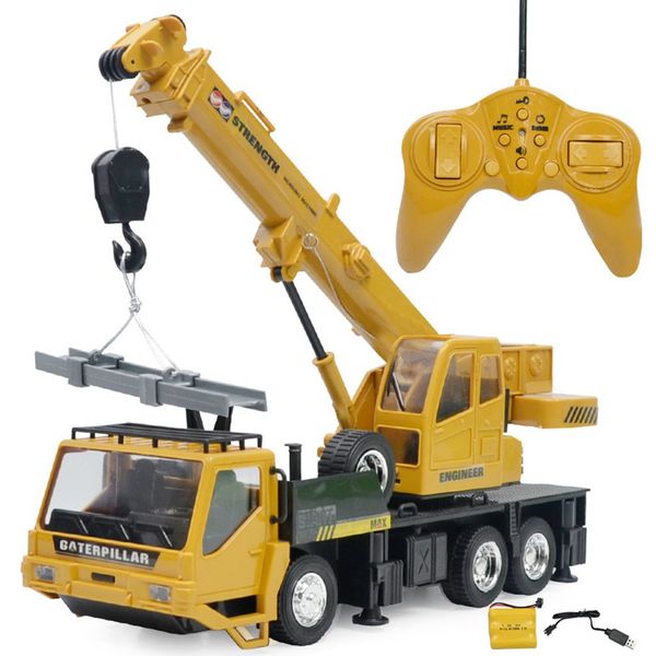 

1:24 wireless remote control large child crane engineering vehicle simulation 8-channel crane transport car boy model toy