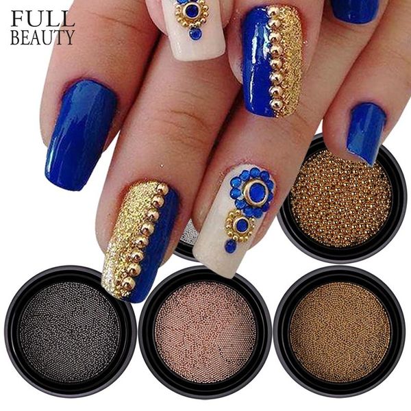 

full beauty 0.6mm mini small stainless steel beads nails art gun grey rose gold caviar diy nail beads decorations studs ch026, Silver;gold