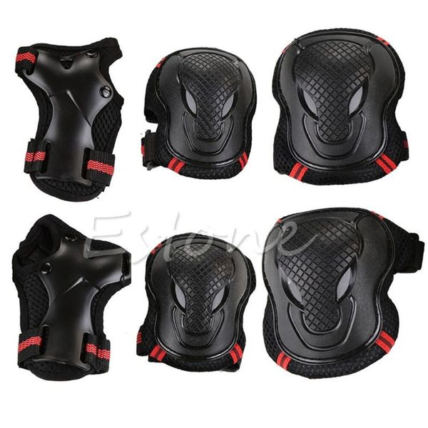 

6pcs set kids skating scooter elbow knee wrist safety pads gear q84c, Blue;black