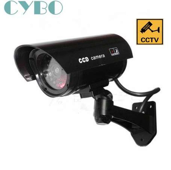 Finta telecamera di sicurezza fittizia CCTV da esterno impermeabile Emulational Decoy IR LED Wireless Flash Red Led telecamera di sorveglianza fittizia
