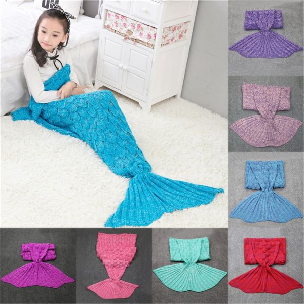 

quilt fleece mermaid blanket for bed tail throw plush plaid on sofa bed fluffy bedspreads knitted children and blanket