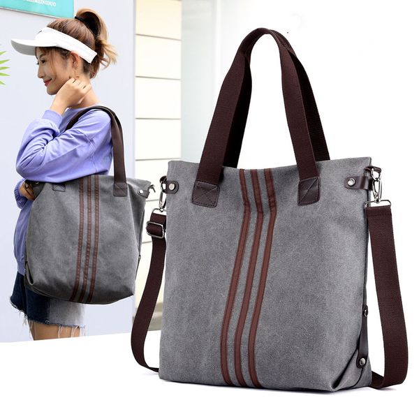 

vintage canvas ladies handbags women messenger bags totes striped designer crossbody shoulder bag boston hand bags sale