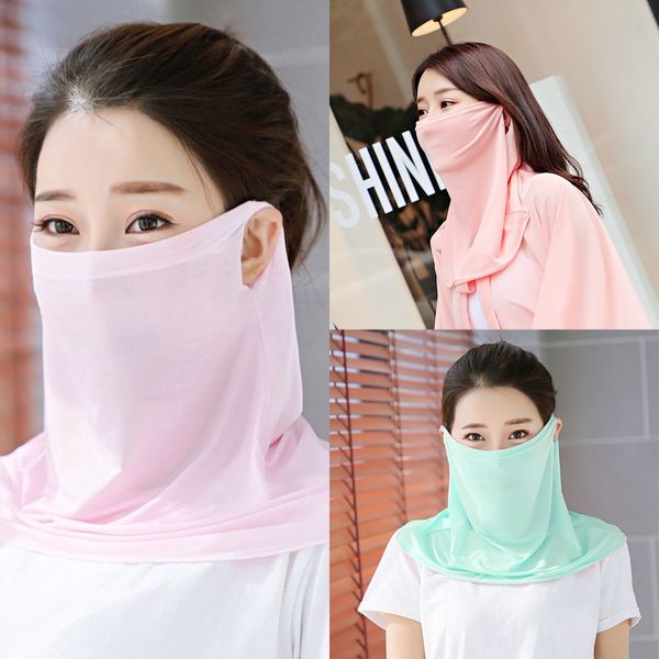 

ul2av breathable hiking scarf neck gaiter ice face half mask headband bandana silk face cover balaclava scarf camouflage mask, Black