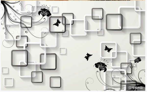 

black fashion pattern butterfly square tv background wall wallpaper for walls 3 d for living room