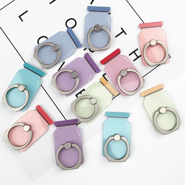 

universal acrylic and zinc alloy ring cute mobile phone holder stand rings cool cartoon little bottle holder