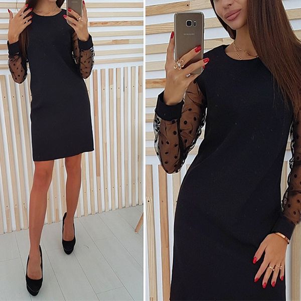 

summer spring mini dress women elegant solid plus size ladies dresses casual o-neck beach party dress vestidos 2019, Black;gray