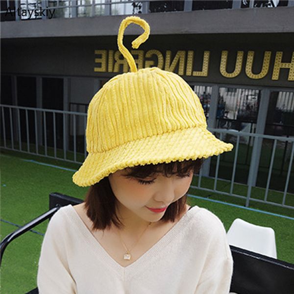 

bucket hats women 2019 solid corduroy harajuku warm winter fisherman hat womens korean style all-match cute trendy high quality, Blue;gray