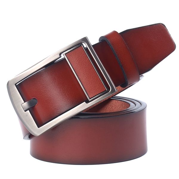 

double side men leather belt leather belt belts new fashion classice vintage pin buckle male belts, Black;brown