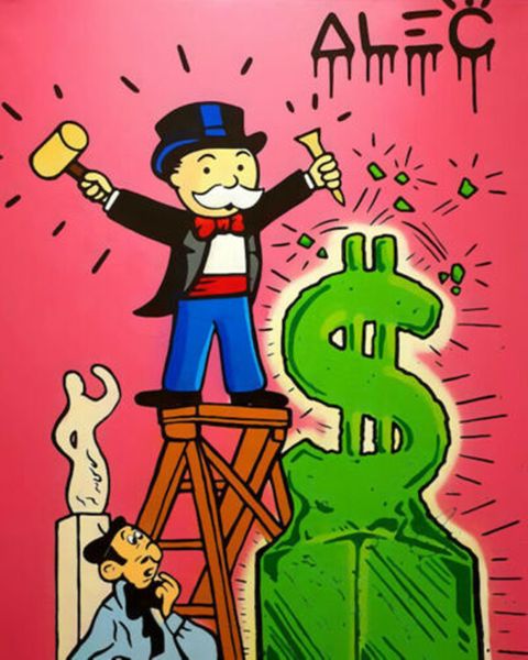 

alec monopoly graffiti art wall decor money sculpture home decor handcrafts /hd print oil painting on canvas wall art canvas pictures 1011
