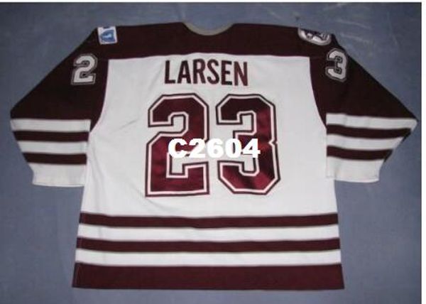 

реальные мужчины реальная полная вышивка ahl hershey несет 100% вышивка пользовательские 23 брэд ларсен хоккей джерси или пользовательские л, Black;red