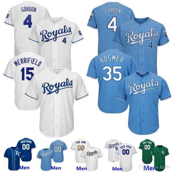 

Kansas City Custom Royals Alex Gordon Jersey Bo Jackson Salvador Perez Whit Merrifield Hunter Dozier Jorge Soler Men