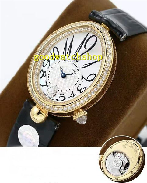 

gb reine de naples 8918br diamond women watches 18k gold diamond woman watch cal.537/3 automatic mother-of-pearl dial sapphire waterproof, Slivery;brown