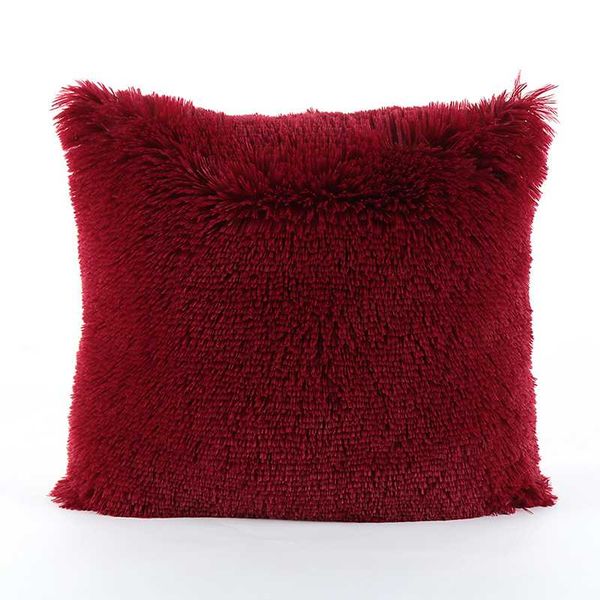 

1pc soft fluffy cover pillow case protective shell plush bed sofa decorative square 45x45cm durable home textiles