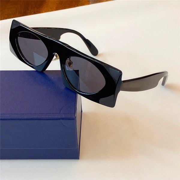 

new fashion designer sunglasses small frame square frame oval lens 1253 pop avant-garde style uv400 lens, White;black