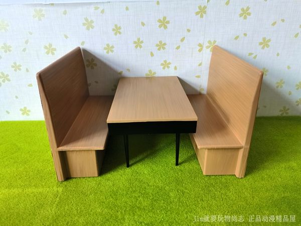 Spedizione gratuita Mini ristorante occidentale Tavoli e sedie Set da 3 pezzi Accessori per giocattoli Modello di mobili di simulazione Mini mobili per casa delle bambole