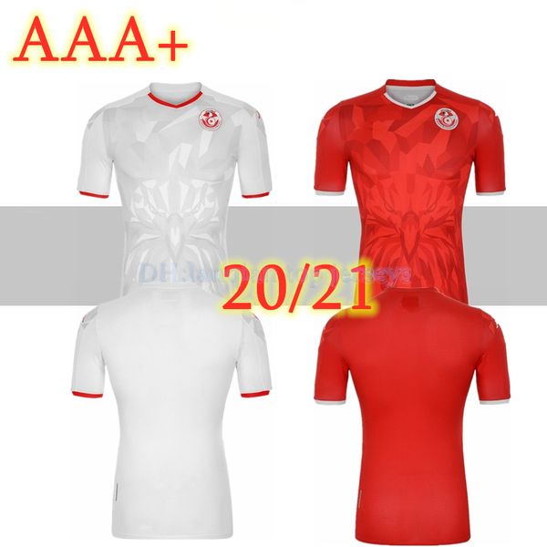 

20 21 tunisia soccer jerseys 2020 2021 msakni khazri sliti wahbi khaoui fakhreddine ben yousse hamza home away football shirt, Black;yellow