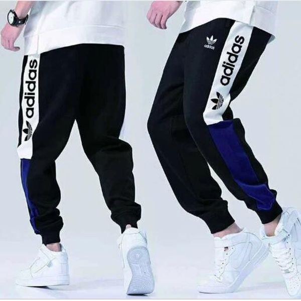 

fashion pants for mens brand track pants joggers with tags 3 leaves men sweatpants drawstring stretchy joggers clothes ing, Black