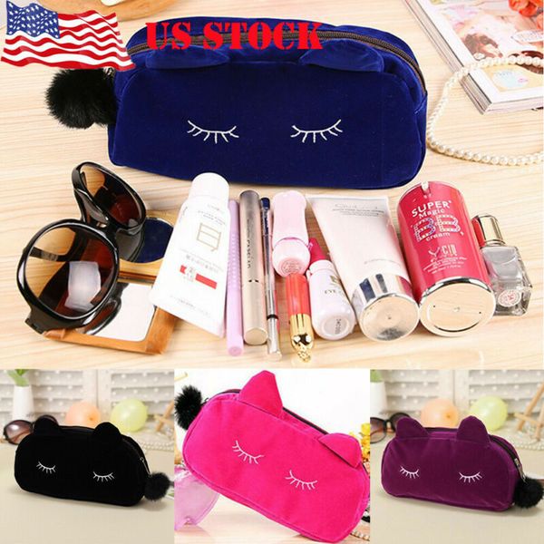 

new fashion kawaii cat 2019 selling beauty cosmetic makeup bag organizer zipper travel toiletry case pouch
